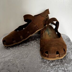Bionatura Mary Jane Leather Sandals Cork Footbed